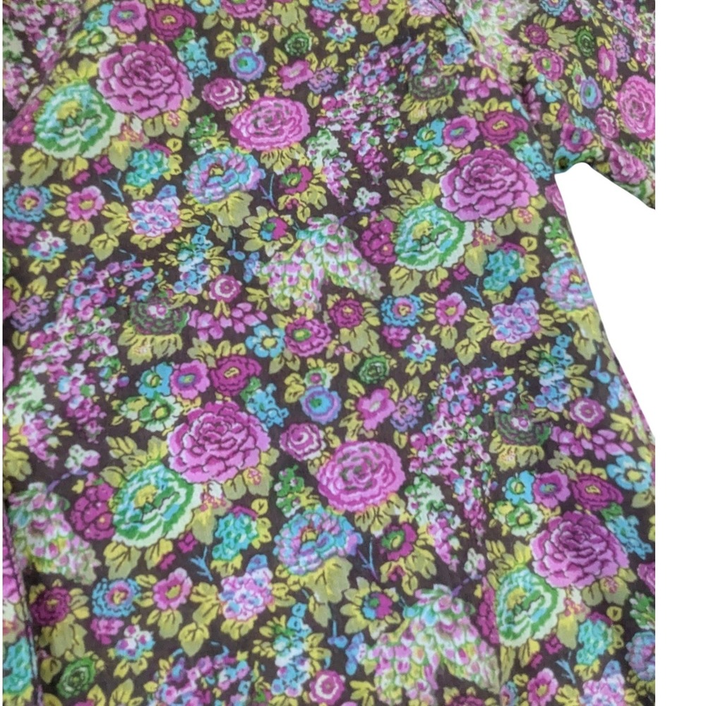 Cino Floral Button Down Shirt Womens Medium Rose Print Boho Cottagecore Blouse - Picture 8 of 13